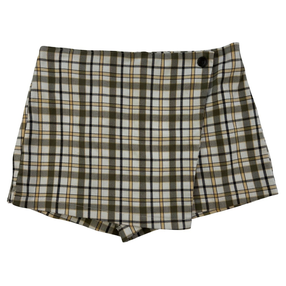 Arizona Jean Co Plaid Skort Shorts Elastic Waist Casual Comfy‎ Medium